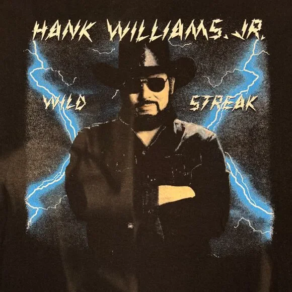 Vintage Hank Williams 80s Wild Streak Single Stitch T Shirt - XL - Picture 4 of 7